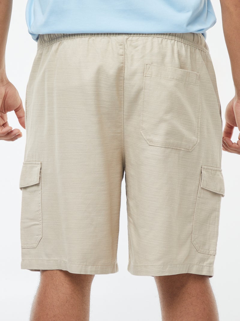 Bermuda in twill tinta unita con tasche laterali Beige Taglie - Main Image