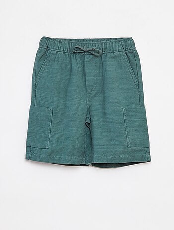 Bermuda in twill tinta unita con tasche