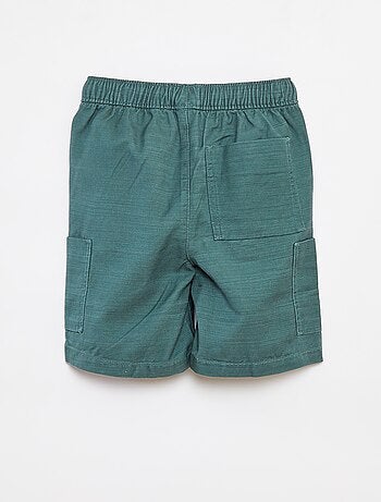 Bermuda in twill tinta unita con tasche