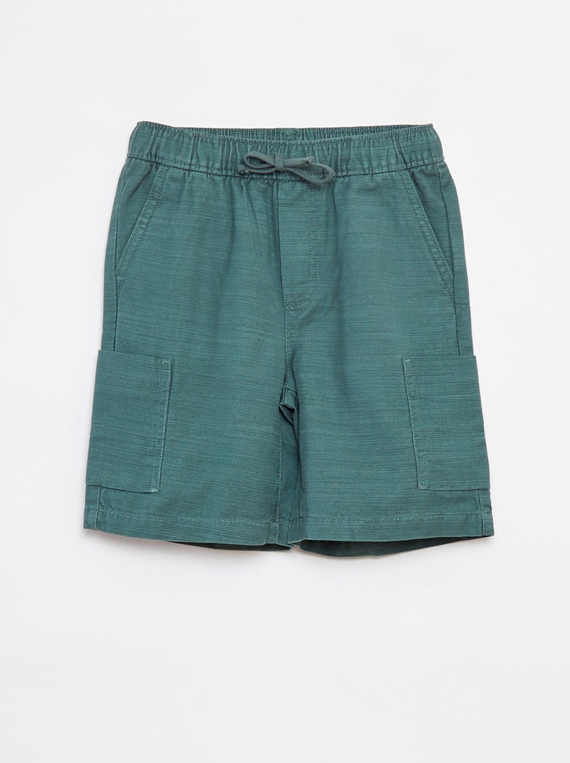 Bermuda in twill tinta unita con tasche VERDE - Kiabi