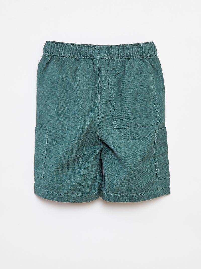 Bermuda in twill tinta unita con tasche VERDE - Kiabi