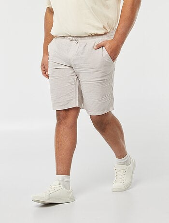 Bermuda leggeri in cotone e lino con elastico in vita