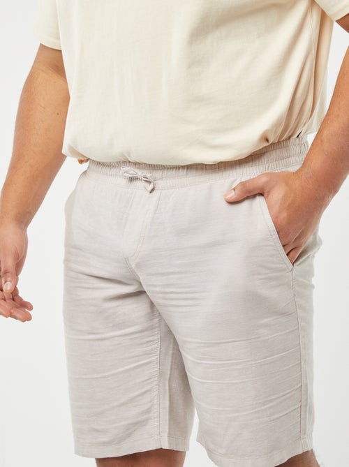 Bermuda leggeri in cotone e lino con elastico in vita - Kiabi