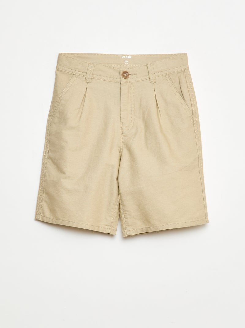 Bermuda leggero effetto lino in oxford Beige - Kiabi