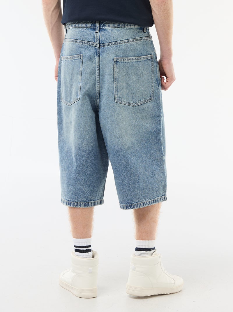 Bermuda lungo denim in cotone Blu - Kiabi