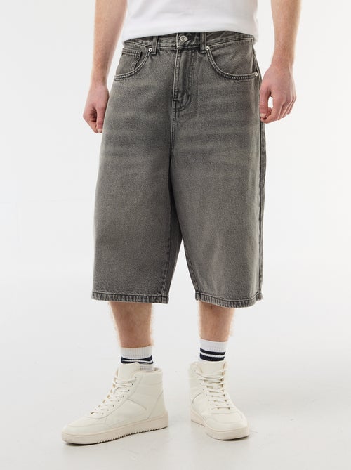 Bermuda lungo denim in cotone - Kiabi