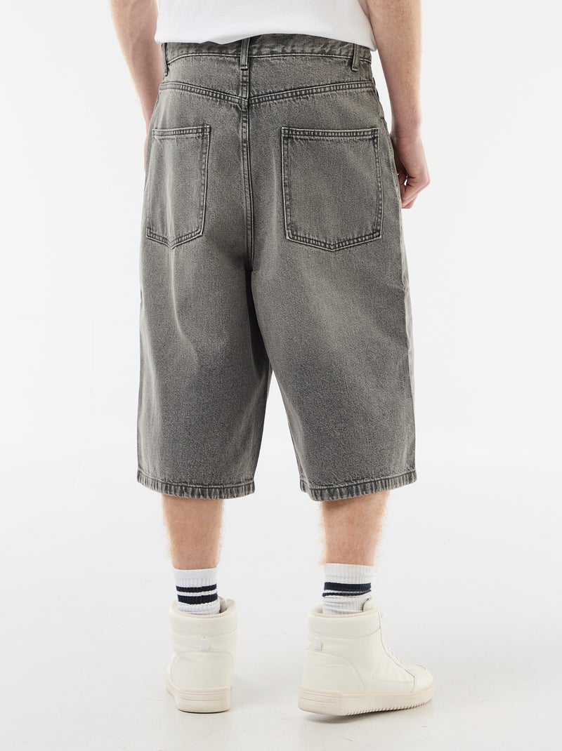 Bermuda lungo denim in cotone Grigio - Kiabi