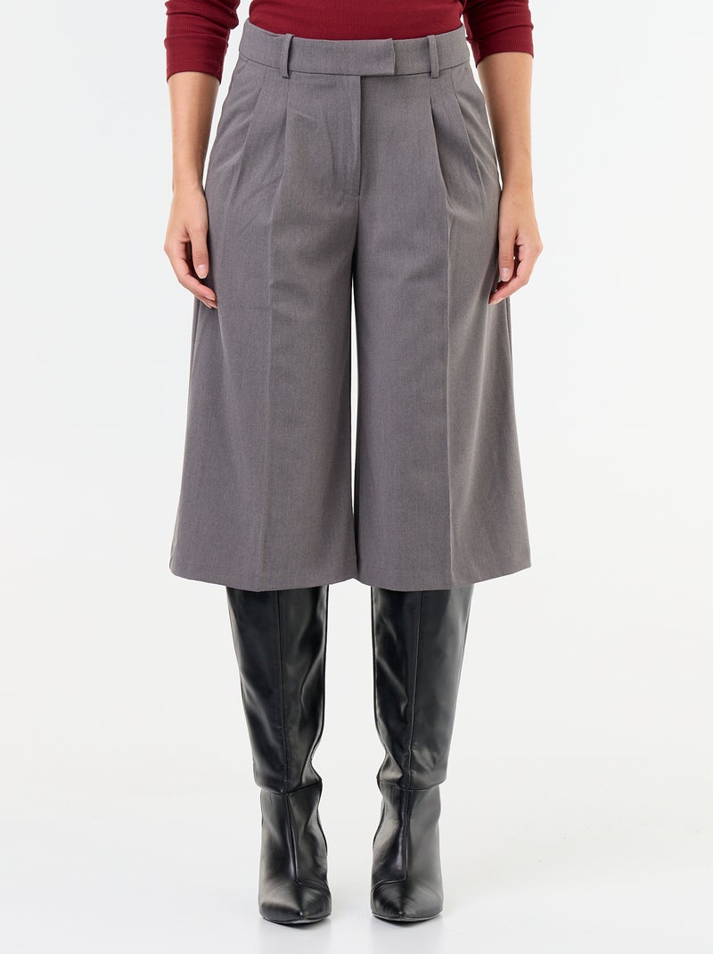 Bermuda lungo taglio chino Grigio - Kiabi
