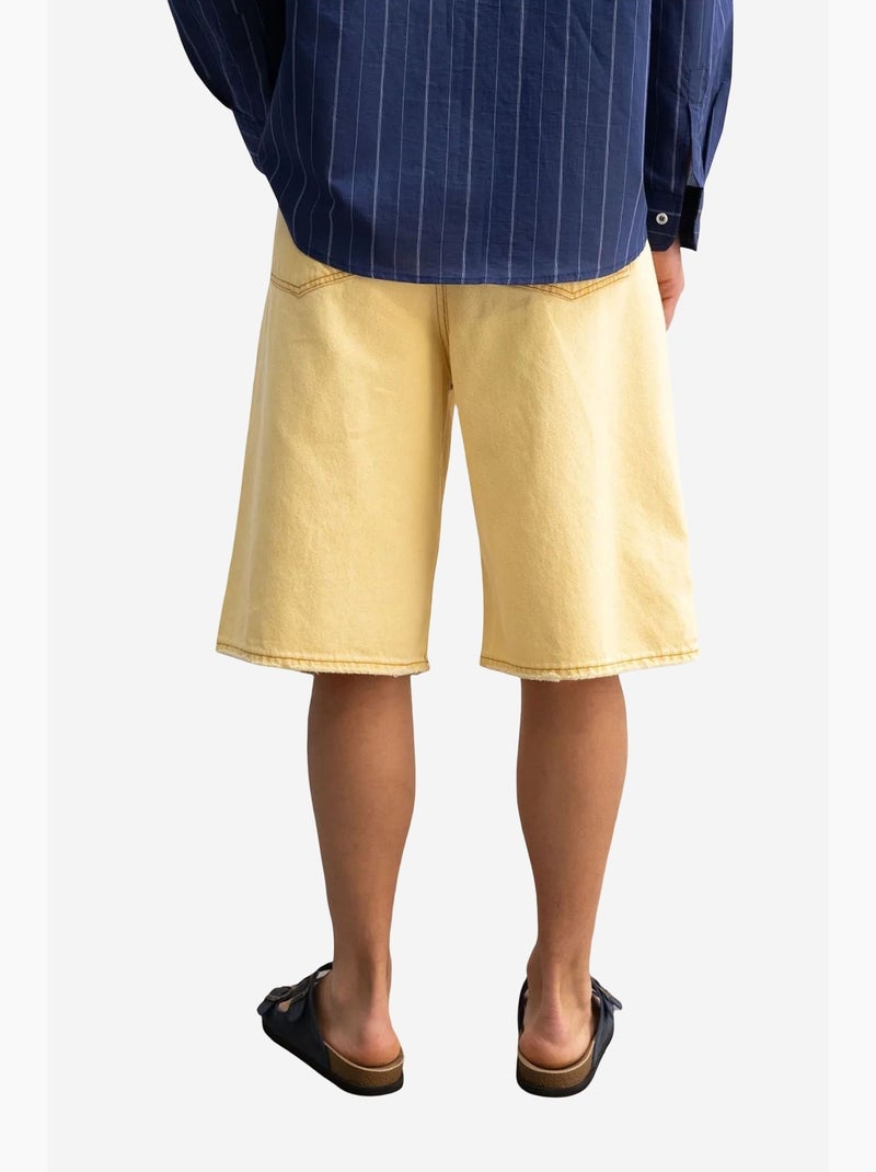 Bermuda midi in denim destroyed a gamba ampia giesto Ambra - Kiabi