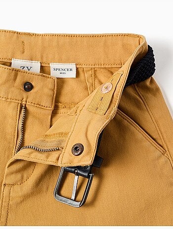 Bermuda midi in twill con cintura