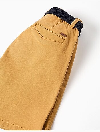 Bermuda midi in twill con cintura