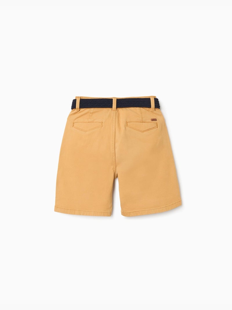 Bermuda midi in twill con cintura Giallo - Kiabi