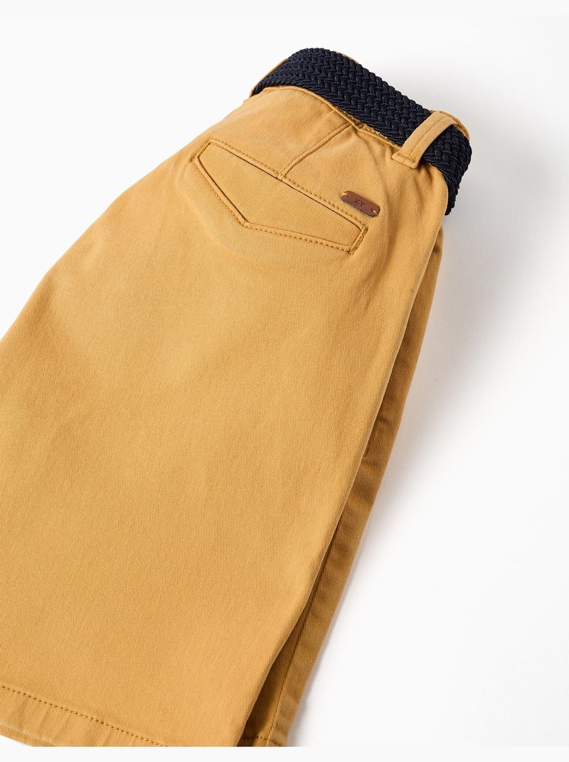 Bermuda midi in twill con cintura Giallo - Kiabi