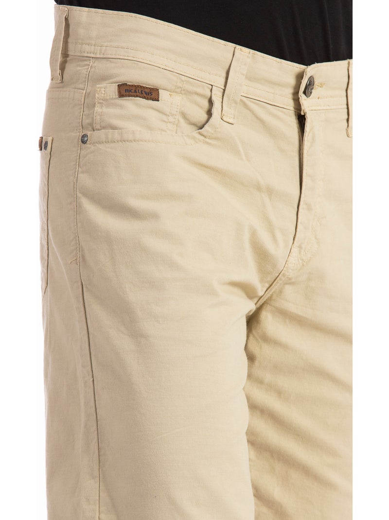 Bermuda rilassati in tela di cotone dal taglio dritto GENESYX Beige - Kiabi