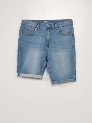 Bermuda slim in jeans con 5 tasche