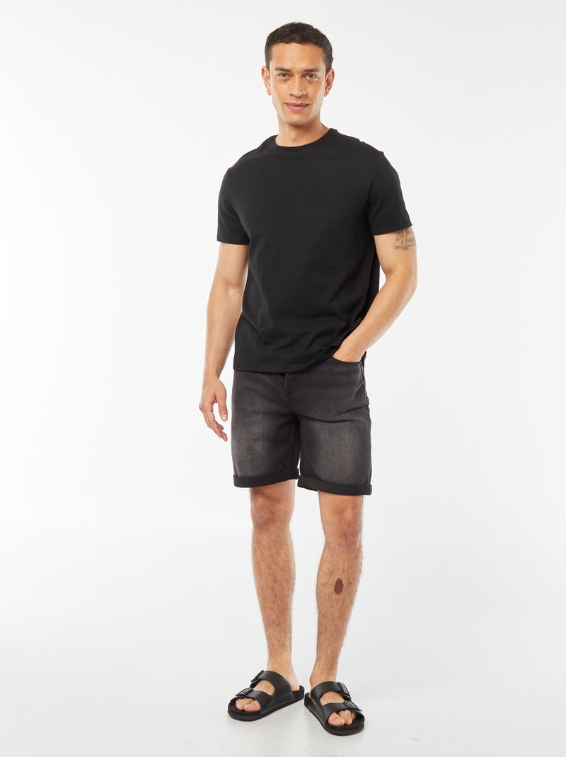 Bermuda slim in jeans NERO - Kiabi