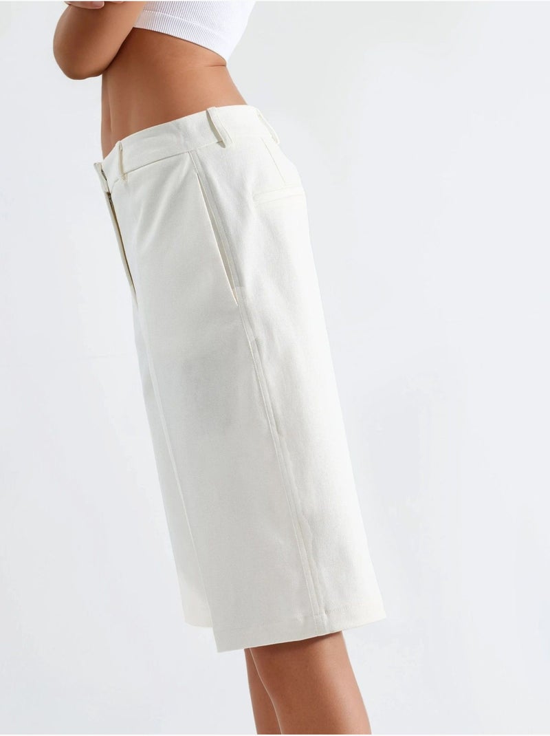 Bermuda straight fit (senza cintura) hiccup Bianco - Kiabi