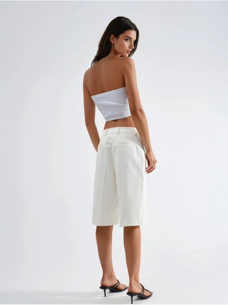 Bermuda straight fit (senza cintura) hiccup Bianco - Kiabi