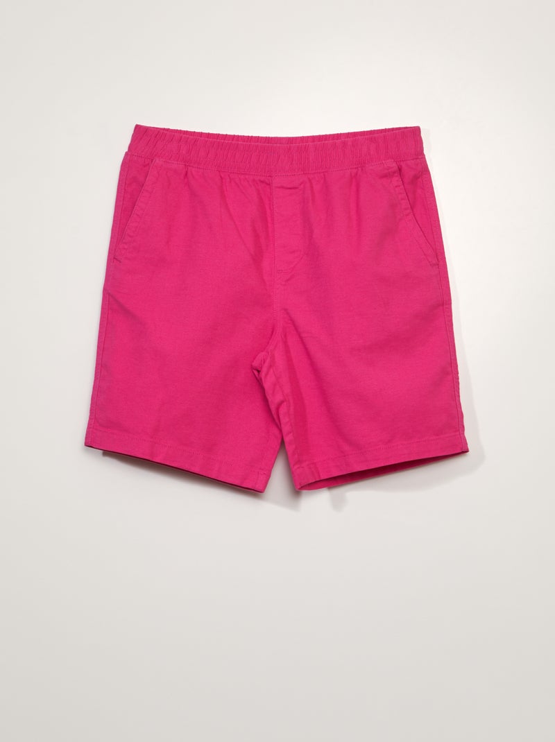 Bermuda stretch con lino ROSA - Kiabi