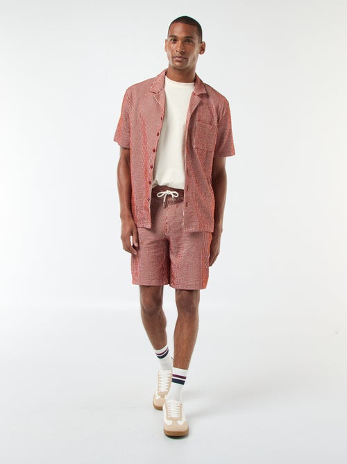 Bermuda tessuto effetto crespone a righe - Kiabi