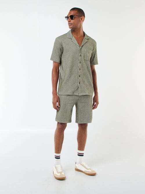 Bermuda tessuto effetto crespone a righe - Kiabi