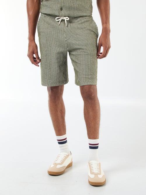Bermuda tessuto effetto crespone a righe - Kiabi