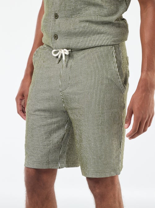 Bermuda tessuto effetto crespone a righe - Kiabi