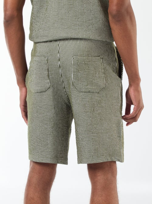 Bermuda tessuto effetto crespone a righe - Kiabi