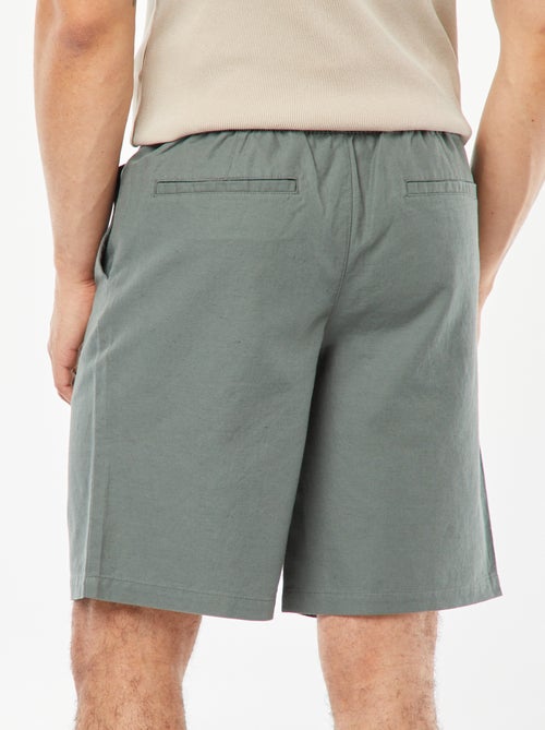 Bermuda tinta unita con vita elasticizzata + cordoncini - Kiabi