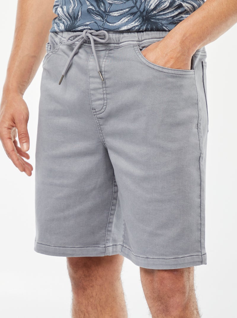 Bermuda Tinta Unita Con Vita Elasticizzata E Cordoncini Da Stringere Bianco P978060c978065 - Foto 4