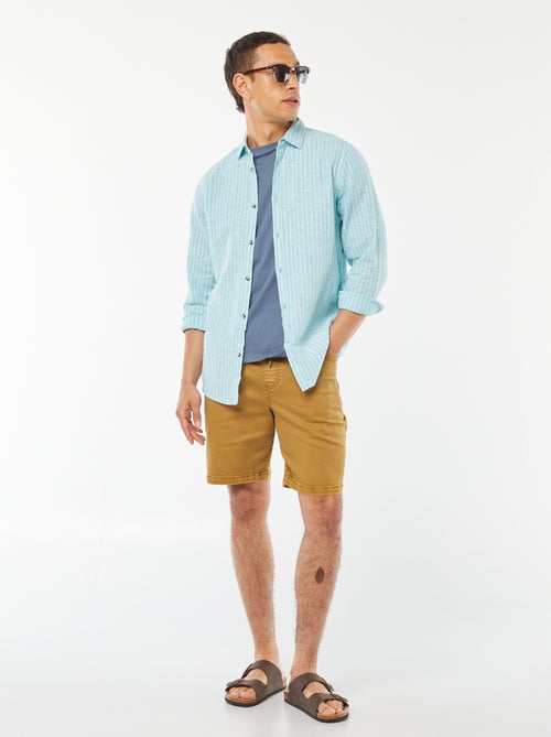 Bermuda tinta unita con vita elasticizzata e cordoncini da stringere - Kiabi