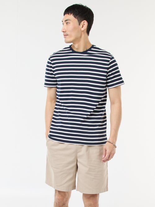 Bermuda tinta unita in cotone e lino - Kiabi