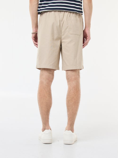 Bermuda tinta unita in cotone e lino - Kiabi