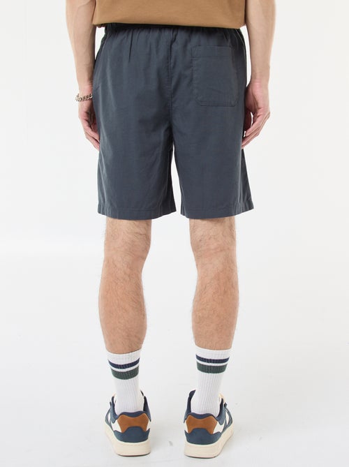 Bermuda tinta unita in cotone e lino - Kiabi