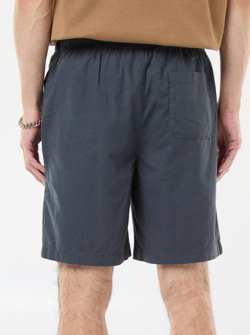 Bermuda tinta unita in cotone e lino - Kiabi