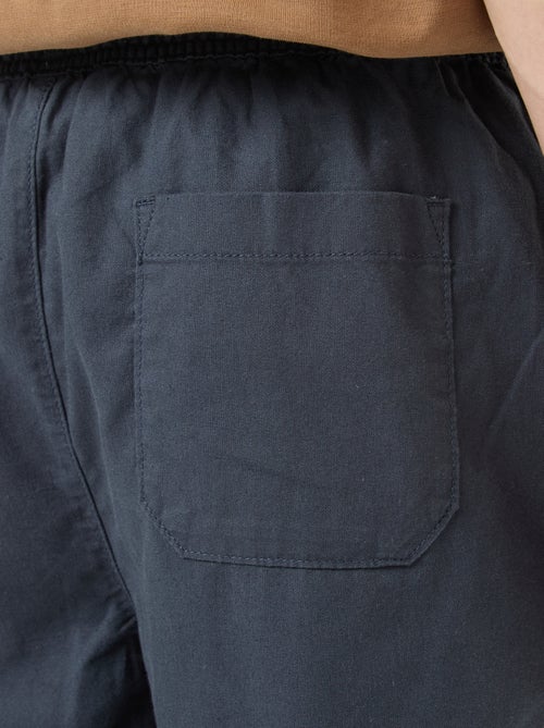 Bermuda tinta unita in cotone e lino - Kiabi