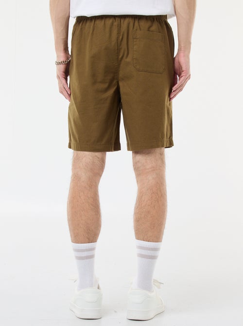 Bermuda tinta unita in cotone e lino - Kiabi