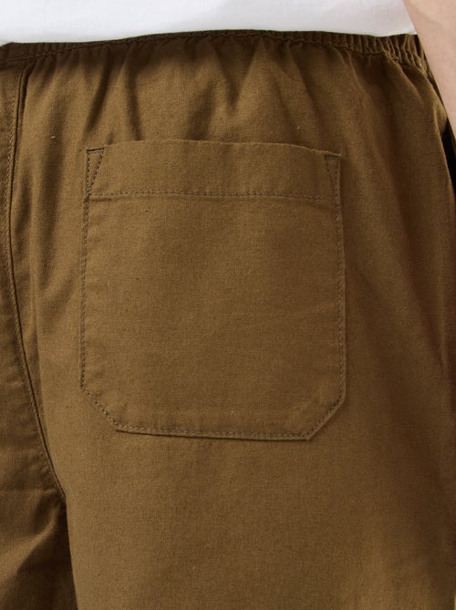 Bermuda tinta unita in cotone e lino - Kiabi