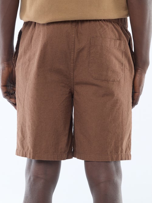 Bermuda tinta unita in misto lino - Kiabi