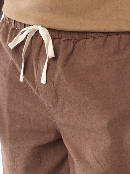 Bermuda tinta unita in misto lino - Kiabi