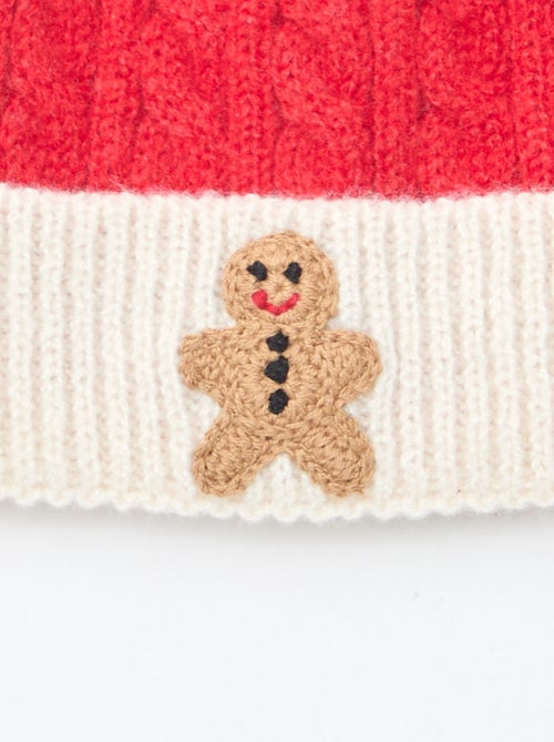 Berretto a coste e trecce con pon pon - Kiabi