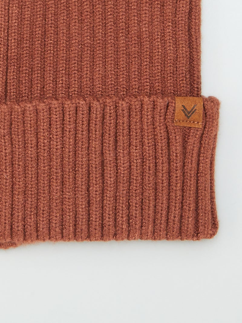 Berretto a coste MARRONE - Kiabi