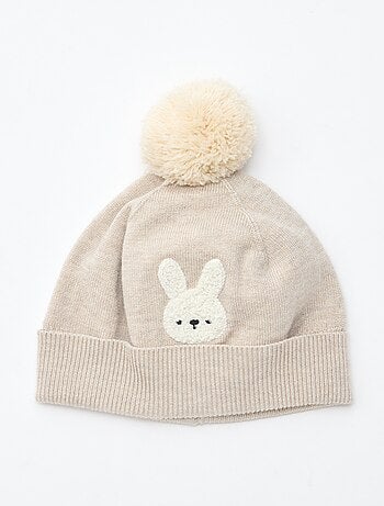 Berretto a maglia con pon pon