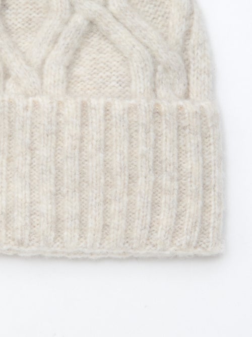 berretto a tinta unita e a coste con pon pon - Kiabi