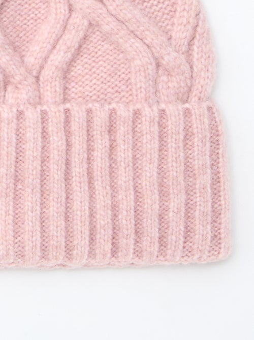 berretto a tinta unita e a coste con pon pon - Kiabi