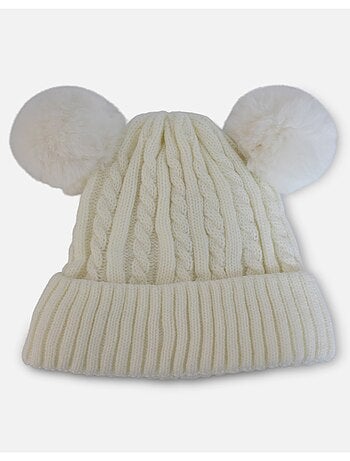 Berretto con fodera in pile e pompon Kebello