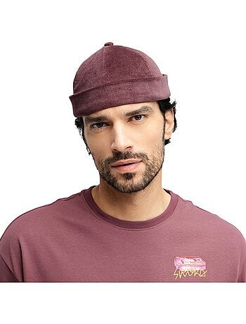 Berretto docker in velluto a coste uomo e donna cord docker burgundy