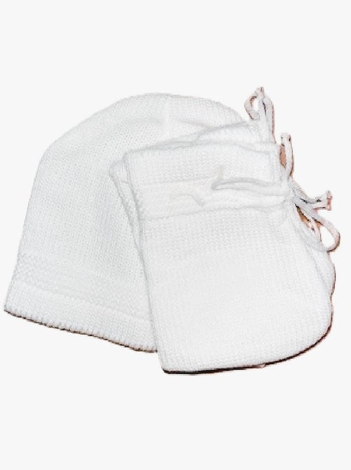 Berretto e scarpine per neonati lavorati a maglia di Les Chatounets - Kiabi