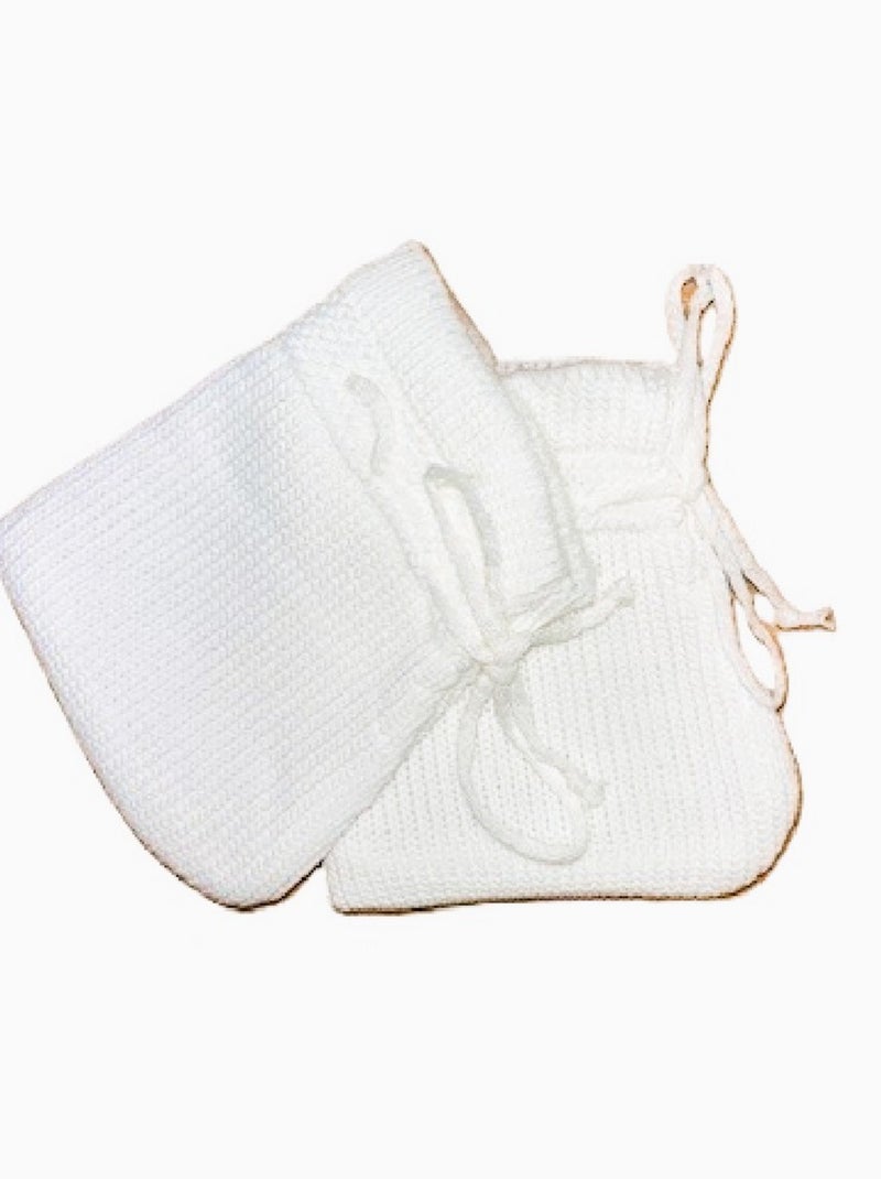 Berretto e scarpine per neonati lavorati a maglia di Les Chatounets Bianco - Kiabi