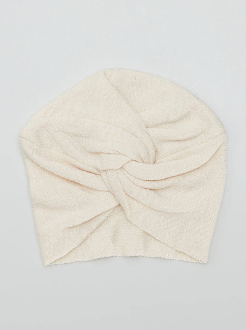 Berretto effetto turbante in maglia BIANCO - Kiabi